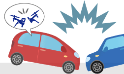 運送中に事故に遭ったドローンの損害もドローン保険が補償するイラスト